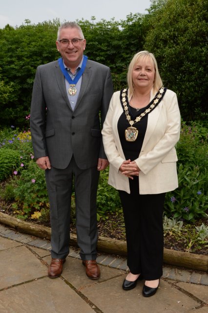 Mayor of Oadby & Wigston Cllr Clare Kozlowski and her consort Michael White