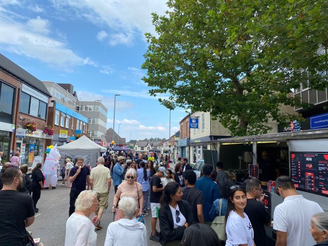 Visitors enjoying the Oadby food festival