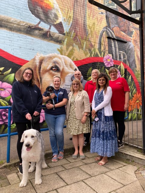 OWBC councillors with staff from the RSPCA and Menphys in front of a